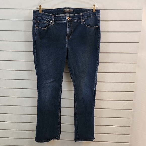 EUC Torrid Mid-Rise Slim Boot Dark Blue Jeans 16 SHORT - Picture 1 of 9